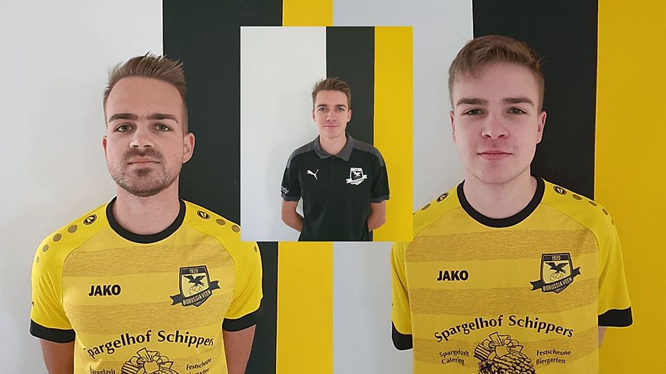 Jonas Klemmer (links) und sein Bruder David (rechts) sind auf dem Platz für Veen aktiv, Bruder Lukas ist Co-Trainer.