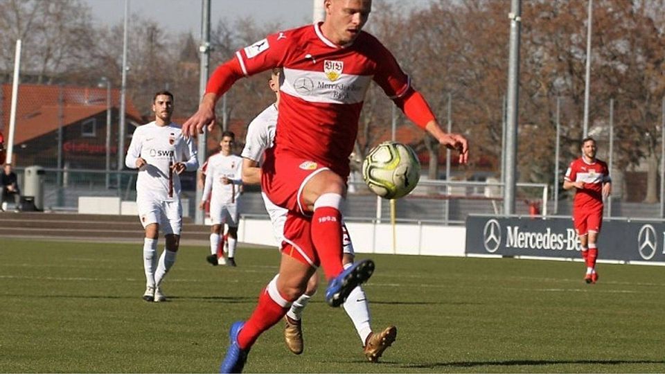 Im Testspiel gegen den FC Augsburg II in der Winter-Vorbereitung noch am Ball: Tobias Werner. Foto: Lommel