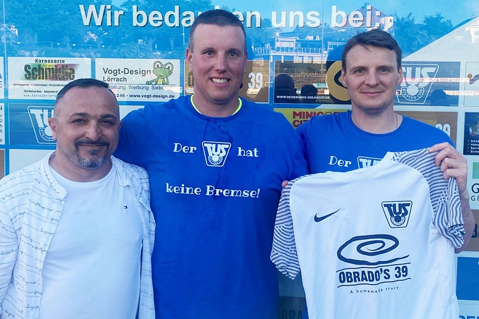 TuS-Sportchef Franco Viteritti (von links) mit dem künftigen Co-Trainer Patrick Ofenheusle und Chefcoach Andreas Schatz | Foto: TuS Lörrach-Stetten
