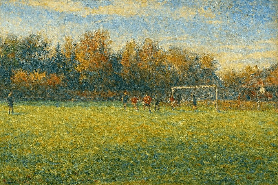 Ein Kunstwerk von einem Tor: Weil das echte Foto zu grobkörnig war, hat ChatGPT kurzerhand ein impressionistisches Kunstwerk draus gemacht Ein Kunstwerk von einem Tor: Weil das echte Foto zu grobkörnig war, hat ChatGPT kurzerhand ein impressionistisches Kunstwerk draus gemacht