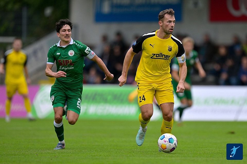 Es zwickt wieder im Knie: Vilzing bangt um den Einsatz von Kapitän Felix Weber.