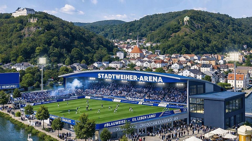 In Riedenburg entsteht ein Fußballstadion der Superlative – inklusive Unterwasser-Tunnel für Auswechslungen.