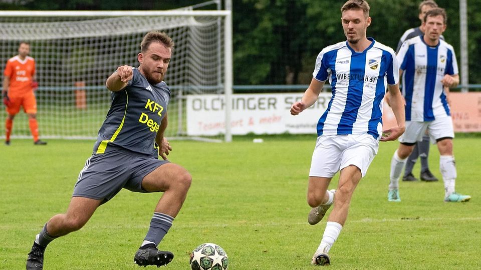 Viele Chancen vergab die SVP-Offensive um Dario Matijevic (r.) beim Gastspiel in Geiselbullach.