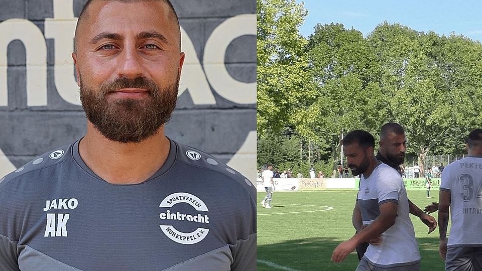 Abdullah Keseroglu nimmt einen Spieler nach der Auswechslung in Empfang - im November wurde er bei Eintracht Hohkeppel entlassen.
