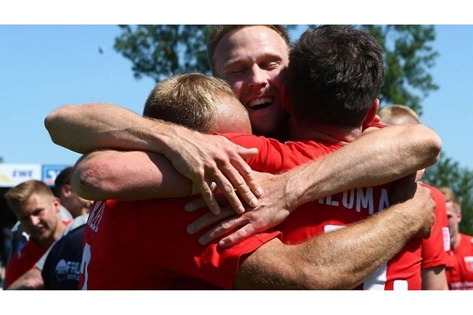 Grenzenlose Freude beim Pokalsieg und der Qualifikation zur 1. DFB-Pokalrunde: Ob es gegen Gegner FC Bayern München auch zu solchen Jubelszenen kommt, bleibt indes abzuwarten. F: Patten