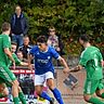 19.10.24 Ismaning Fußball / FC Ismaning (blau) - TSV Grünwald (grün)   -- FCI Alekzandar Sinabov