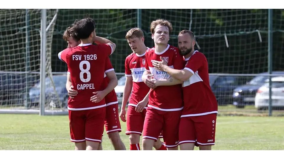Die Cappeler Fußballer haben auch in der Gruppenliga jede Menge Grund zum Jubel. © Jens Schmidt