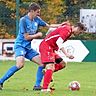 Das hatte sich Reimlingens Andreas Sing (links) anders vorgestellt. Gegen den FC Mertingen mit Kevin Schwark musste sich der FSV mit einem 3:3 begnügen.