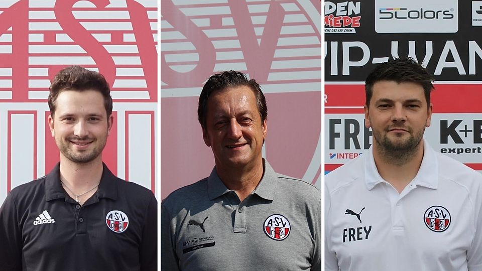 Das neue U19-Trainerteam des ASV Cham: Andreas Steinhauser (Mitte) mit seinen beiden Co-Trainern Andreas Klebl (links) und Tommy Polster.