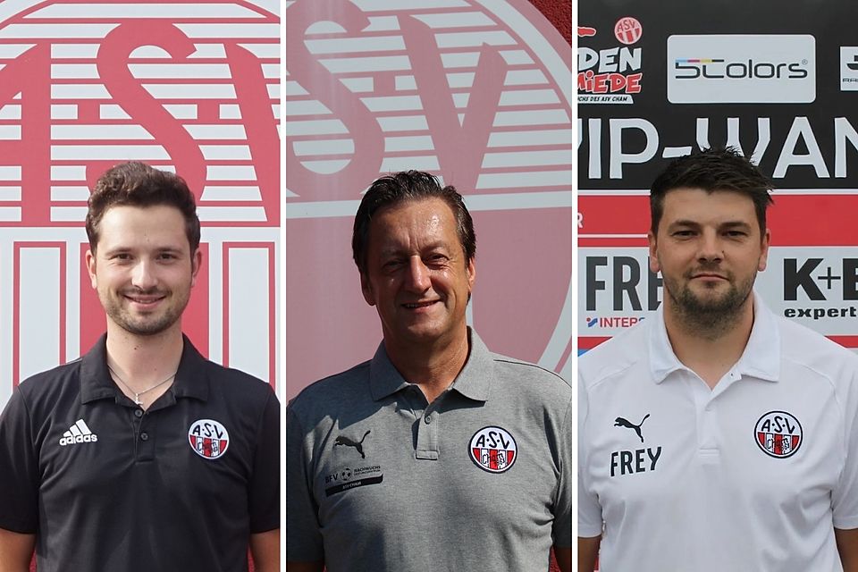Das neue U19-Trainerteam des ASV Cham: Andreas Steinhauser (Mitte) mit seinen beiden Co-Trainern Andreas Klebl (links) und Tommy Polster.