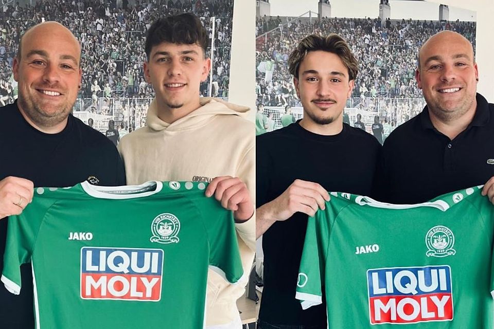 Sollen sich im Eichstätter Regionalliga-Kader beweisen: Tom Wasztl (li.) und Andac Ginyol (re.) jeweils mit Tobias Grimm, Sportlicher Leiter beim VfB.