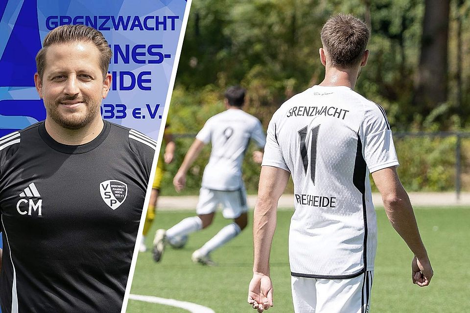 Reist mit seinem Team zum SV Eilendorf: Grenzwacht-Trainer Christian Mandelartz (l.).