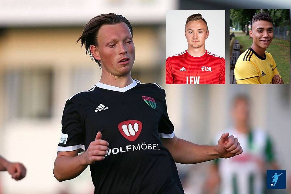 Christian Köppel heuert beim FC Augsburg II an (großes Bild). Ebenfalls neu bei der Bundesliga-Reserve sind (kleine Bilder von links) Marco Nickel und Henri Koudossou.