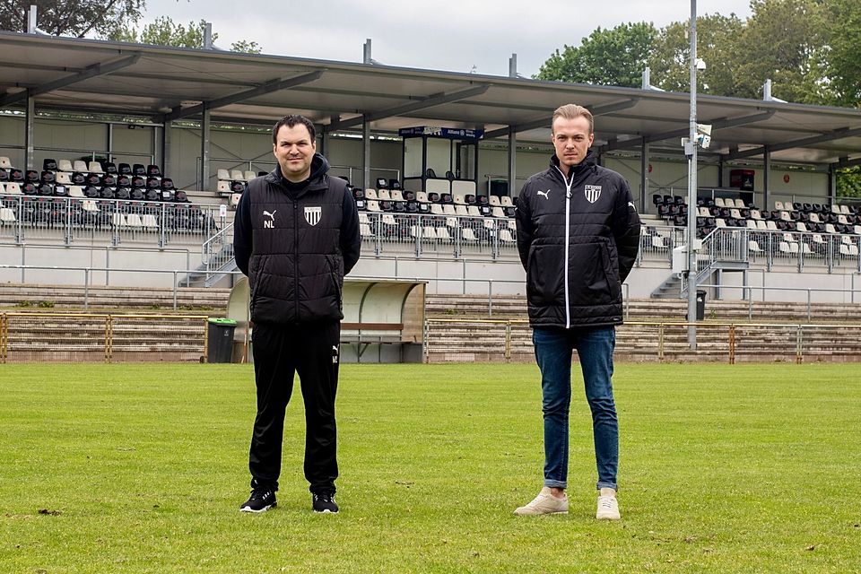 Nils Handrup (r.) und Niko Laukötter sind künftig gemeinsam für den 1. FC Bocholt II verantwortlich.