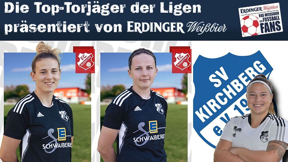 Franziska Höllrigl (mi.) und Andrea Kurz (re.) sind gleichauf an der Spitze der Torschützinnenliste. Franziska Haider (li.) liegt mit drei Toren Abstand dahinter.