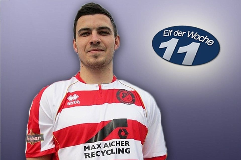 Bernd Rosinger gelingt ein Doppelpack gegen Rosenheim sowie der Einzug in die Bayernliga-Elf der Woche. Montage: Ziegert