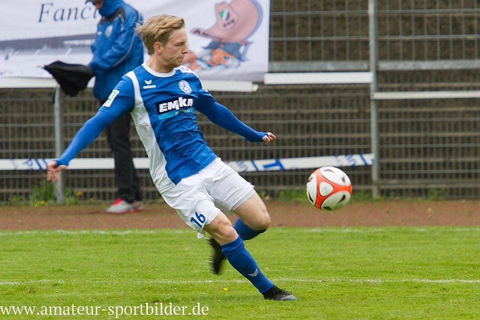 Kevin Hagemann erzielte für den Absteiger Velbert 13 Tore und trägt in der kommenden Saison das Trikot des Wuppertaler SV. F: Günther Salfeld