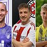 Schwangen sich zum Matchwinner für ihr Team auf (von links): Michael Gröschl vom SV Sarching, Sebastian Bauer von der DJK Dürnsricht und Luis Schönberger vom FC Stamsried.