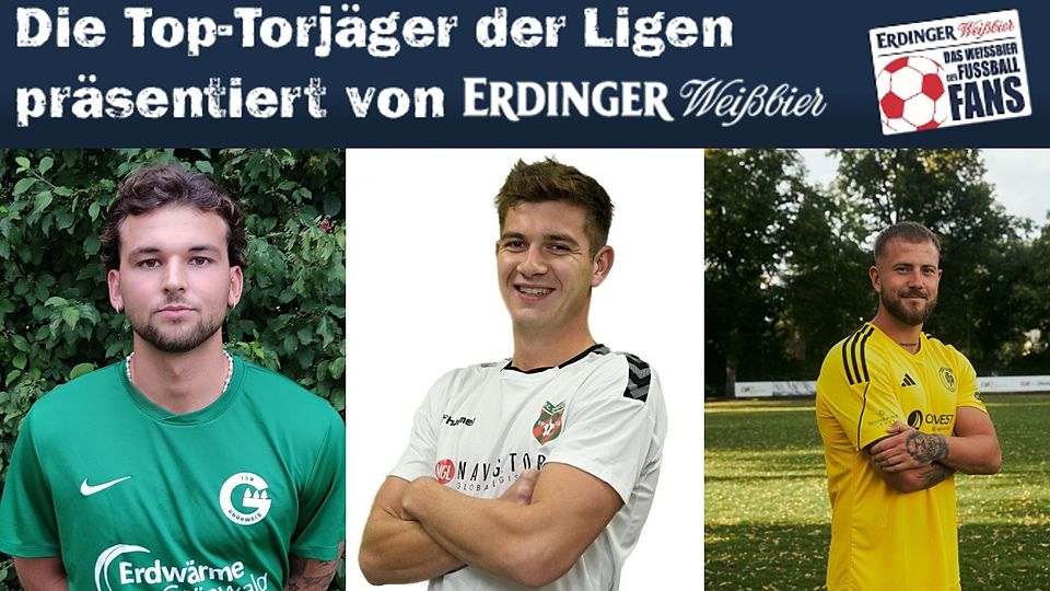 Halbich (links), Ascher (mitte), Diep (rechts) sind die Top-Torjäger der Landesliga Südost.