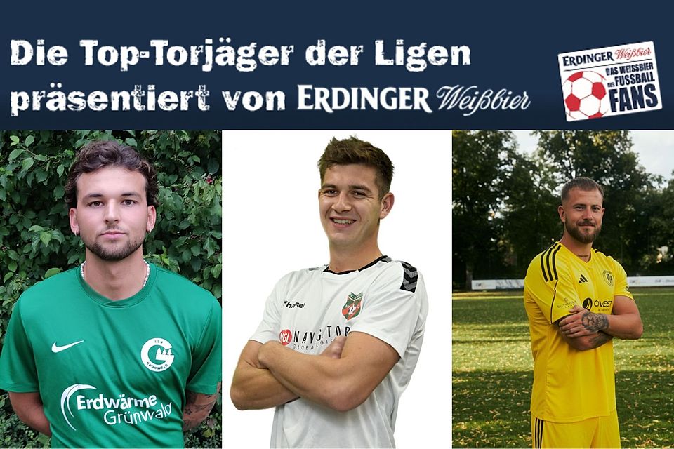 Halbich (links), Ascher (mitte), Diep (rechts) sind die Top-Torjäger der Landesliga Südost.