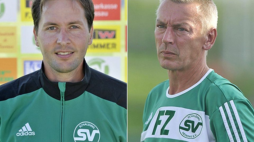 Christian Süß (li.) ersetzt beim SV Schalding-Heining II Falk Zschiedrich  Montage:Ziegert