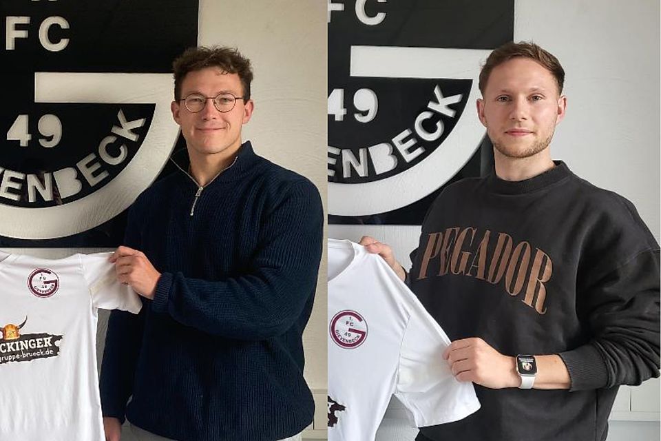 Elias Strotmann (links) und Leon Gensicke verstärken den 1. FC Gievenbeck.