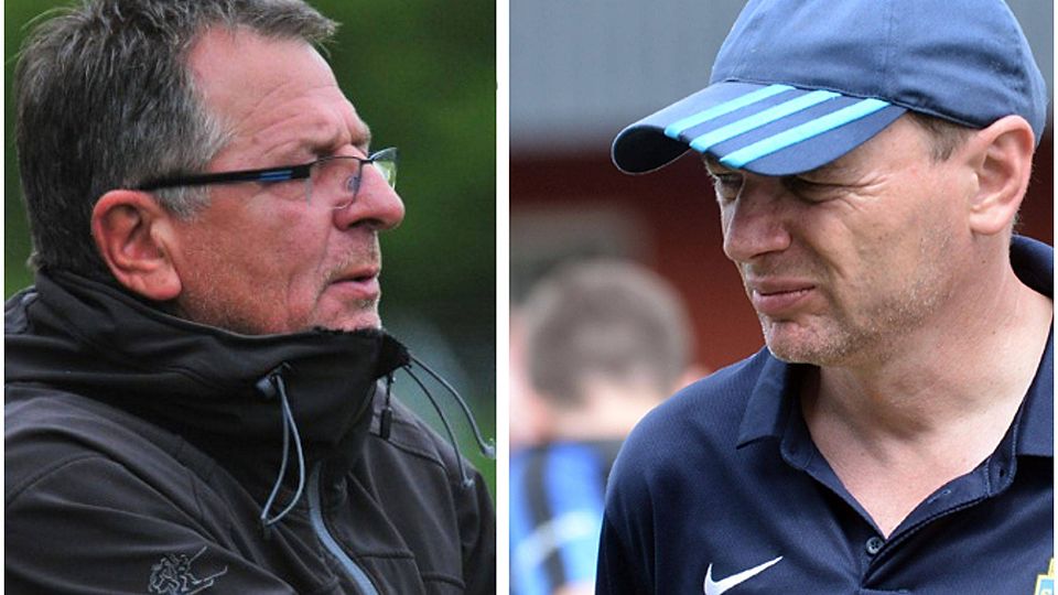 Duell zweier erfahrener Trainer: Paul Linz trifft mit Salmrohr auf Eintracht Trier mit Peter Rubeck an der Seitenlinie. Fotos: Sven Eisenkrämer, Hans Krämer