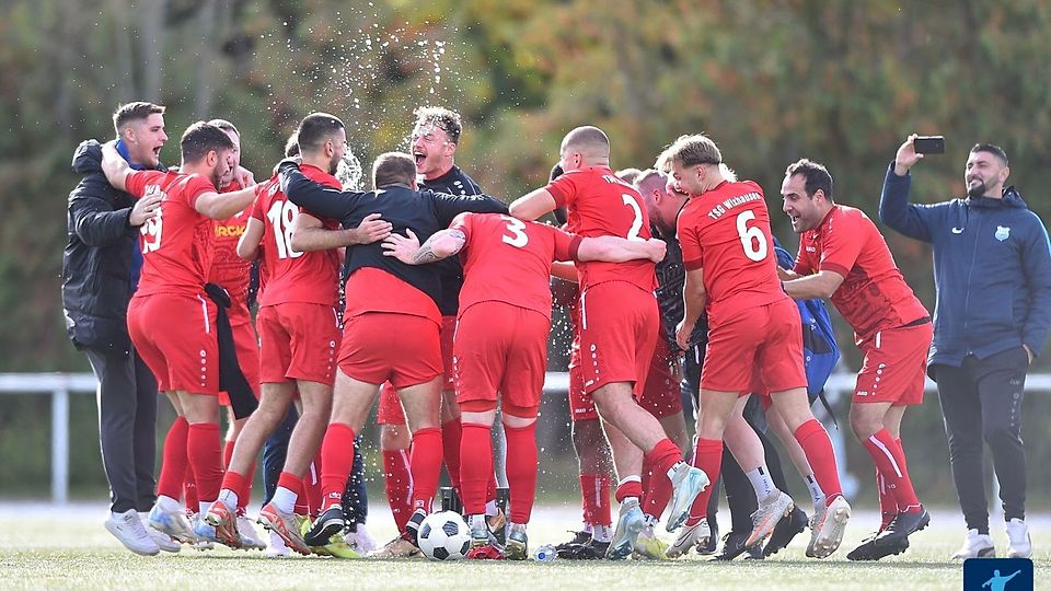 Großer Jubel: Die TSG Wixhausen brachte Primus FC Ober-Ramstadt die erste Pleite in dieser Liga-Spielzeit bei.