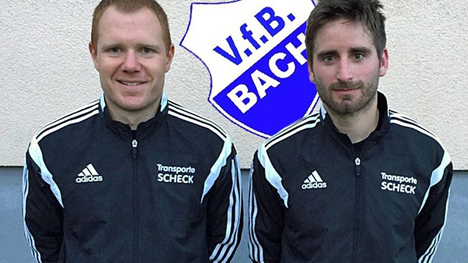 Cheftrainer Max Vogl (re.) und sein Co-Trainer Stefan Wolfrum wollen mit dem VfB Bach Erfolg haben. Foto: Schmautz
