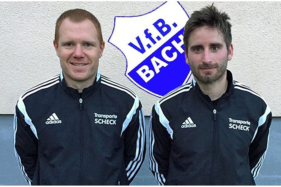 Cheftrainer Max Vogl (re.) und sein Co-Trainer Stefan Wolfrum wollen mit dem VfB Bach Erfolg haben. Foto: Schmautz