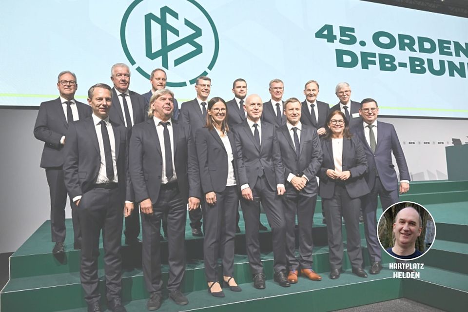 DFB-Bundestag auf den DFB-Campus in Frankfurt am Main: Das neugewählte Präsidium des DFB. DFB-Bundestag auf den DFB-Campus in Frankfurt am Main: Das neugewählte Präsidium des DFB.