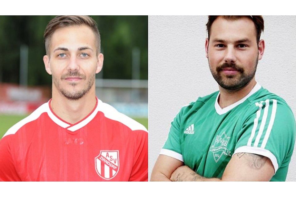 Marco Jakl (links) kommt aus Zirndorf, Angelo Walthier verlässt den Verein aus persönlichen Gründen. F: Schlirf, SpVgg Steinachgrund