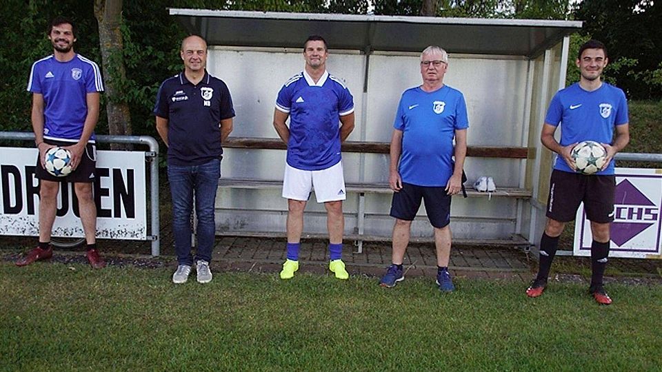 Christian Barth, Michael Behringer, der neue Uwe Amstein, Anton Herrler und Stefan König (von links) bei der Begrüßung.