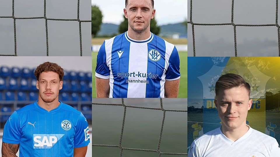 Fabian Geckle (oben) führt die Torjägerliste der Verbandsliga an. Es folgen Marlon Ludwig (l.) sowie Steffen Foshag.