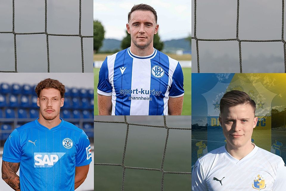 Fabian Geckle (oben) führt die Torjägerliste der Verbandsliga an. Es folgen Marlon Ludwig (l.) sowie Steffen Foshag.