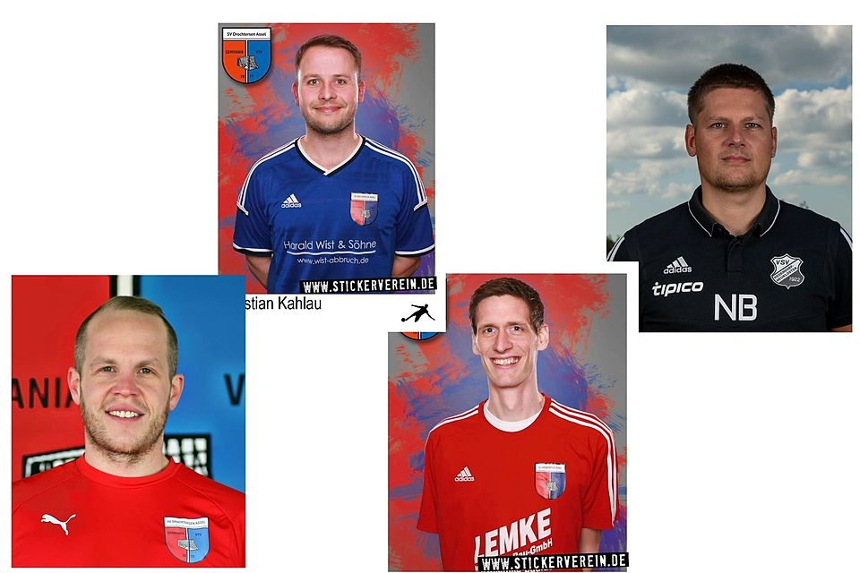 Vier Torschützen vom 5. Spieltag: Michael Robohm, Christian Kahlau, Volker Gramkow und Nico Blohm (von links nach rechts)