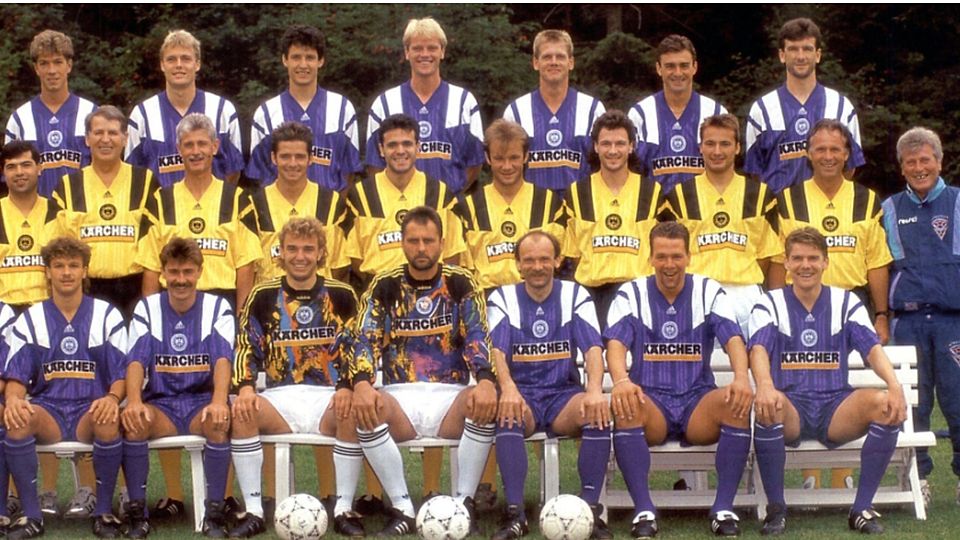 Jan Wehrmann (3.v.l./hintere Reihe) gewann 1994 mit TeBe gegen Mainz 05 und ist heute Trainer bei Turbine Halle.