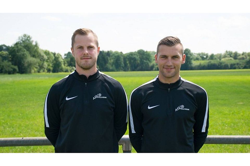 Die beiden bisherigen Spieler Max Rapp (li.) und Matthias Zoll übernehmen zur neuen Saison das Traineramt beim Kreisligisten ASV Fellheim.