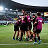 Finale – oho! Die deutsche U17 um Maxi Hennig (r.) feiert ausgelassen den Sieg im Elfmeterschießen gegen Argentinien.