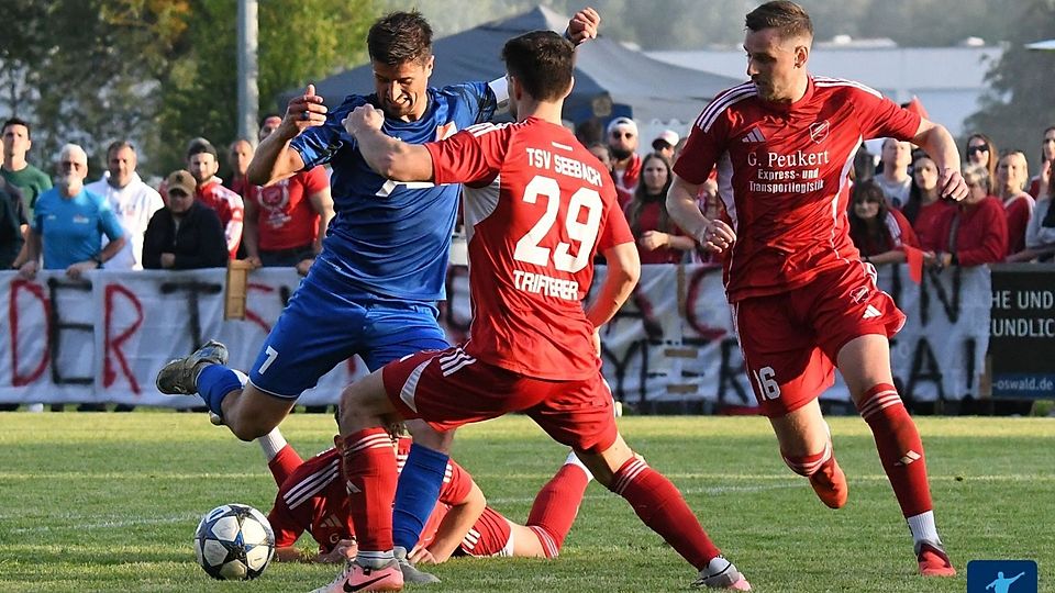 Matthias Jocham (links) hat sich mit dem TSV Kottern durch ein 0:0 beim TSV Seebach eine gute Ausgangssituation fürs Rückspiel geschaffen.
