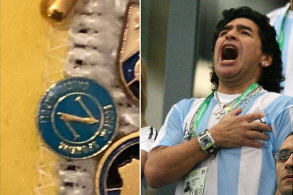Die Nadel (li.) schenkte Diego Maradona vor dem UEFA-Pokal-Rückspiel 1989 dem damaligen Ballungen Holger Schmidtke.