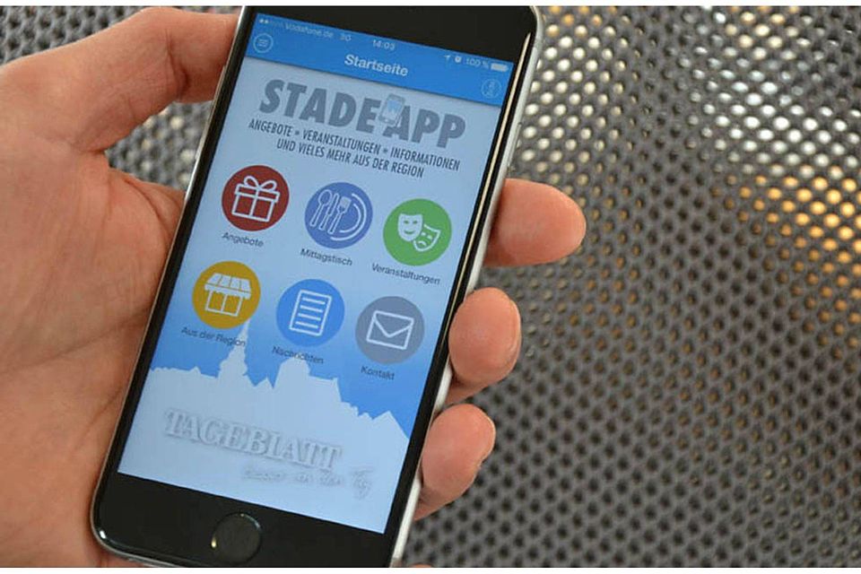 Ab heute erhältlich: Die "Stade App" vom TAGEBLATT. Foto: Schulz