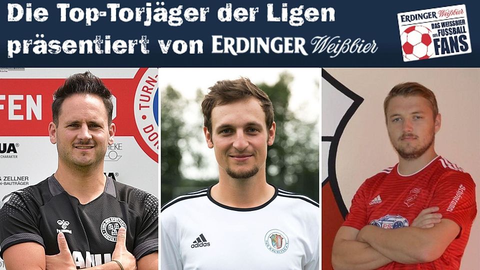 Die besten Torjäger der Bezirksliga Ost: Thalmaier, Schöffel und Hauser (v.l.n.r.).
