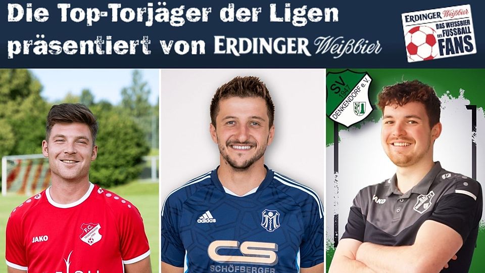 Die Top-Torjäger der Kreisklassen Donau/Isar: Christoph Ratberger, Maximilian Bauer, Marius Heß (v.l.n.r.)