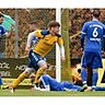 Danny Herzig jubelt über den Siegtreffer gegen den FC Ismaning. F: Leifer