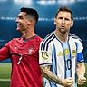 Cristiano Ronaldo (links) und Lionel Messi spalten die Fußballwelt. Wer ist der GOAT? Wir haben in Hessen bei Fußballern nachgefragt. © Adobe.stock.com - JK_kyoto, IMAGO/Lynn Pennington, Grzegorz Wajda / SOPA Images; Bearbeitung: vrm