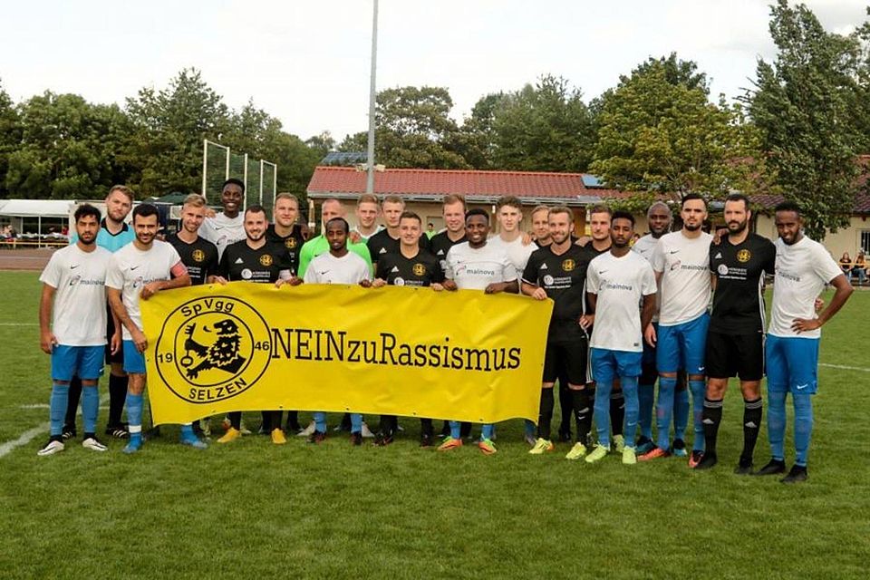 Ein klares Statement der Spvgg. Selzen und des SC Moguntia 1896 Mainz.	Foto: Spvgg. Selzen