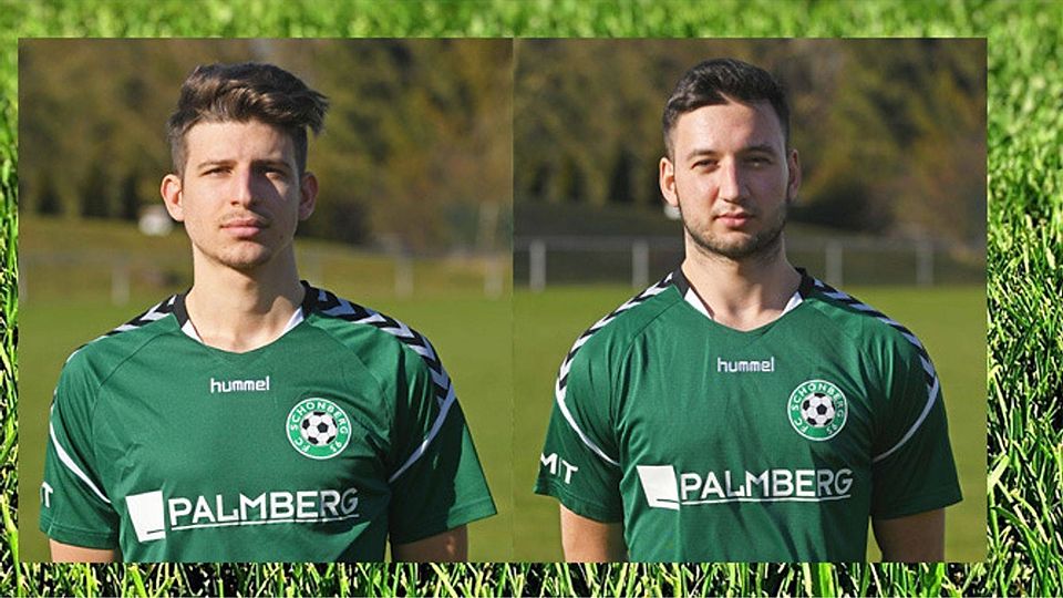 Zwei Neuzugänge für den Tabellenführer (v.l.): Stefano Ricchiuti und Edison Grguri verstärken den FC Schönberg 95. Fotos: Sven Wittfot Montage: Tobias Eiter