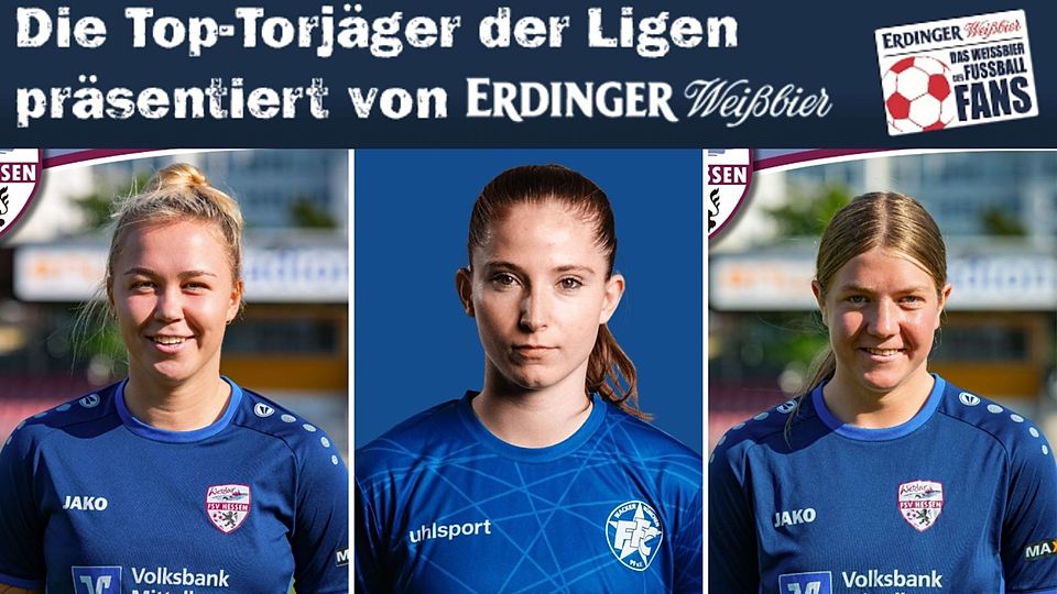 Verfolgt vom FSV-Duo: Lisa Flötzner vom FFC Wacker München hat die meisten Tore in der Regionalliga Süd geschossen.