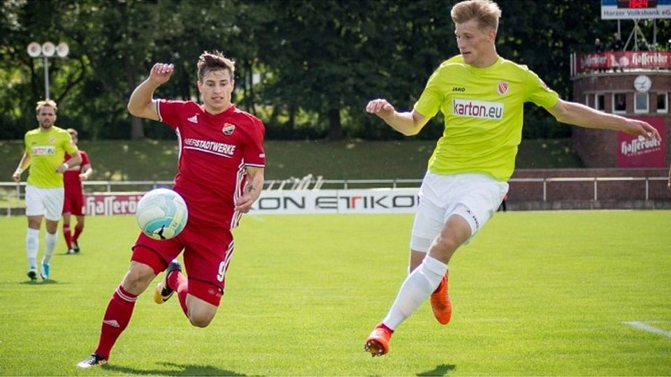 Nico Hübner (links im Bild) erlitt im Spiel gegen den Hertha BSC II einen Kreuzbandriss.          F: Grote